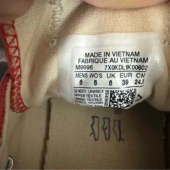 Converse All Star Chuck Taylor OX Low Top Sneakers In Red Ladies Size 8 Mens 6 - Picture 10 of 10